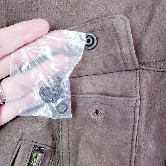 Vintage 90s y2k Adventure Bound Aviator Bomber Insulated Brown Leather Jacket 1X - Picture 8 of 12